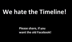 We hate the Timeline Facebook Share image